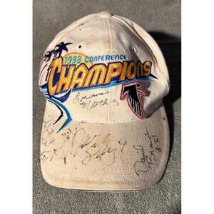 NFL Pro Line 1998 Conference Champions Atlanta Falcons Autographed Hat READ